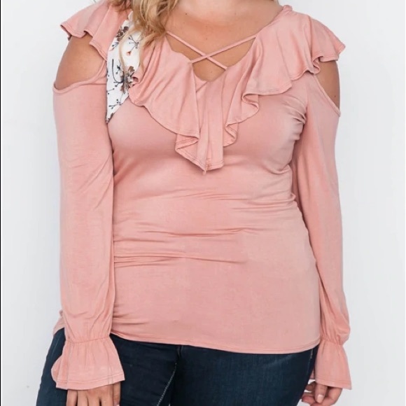 Farrah Flounce Cold Shoulder Top - Picture 2 of 5